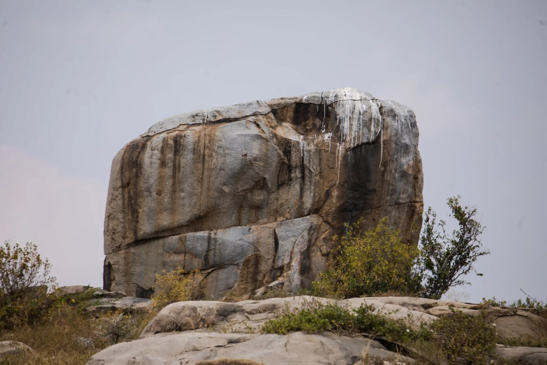Iconic Serengeti kopje rock formation under a vast sky